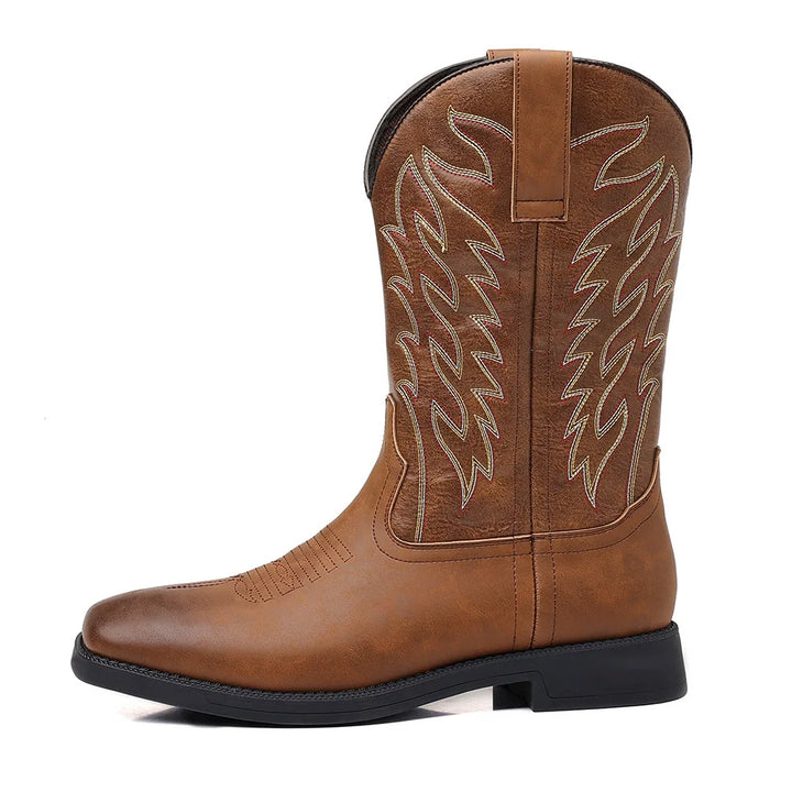 Men’s Western Cowboy Boots with Square Toe