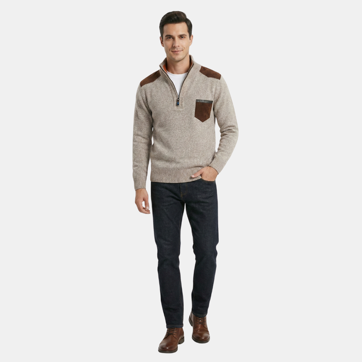Men’s Half-Zip Smart Casual Knit Sweater