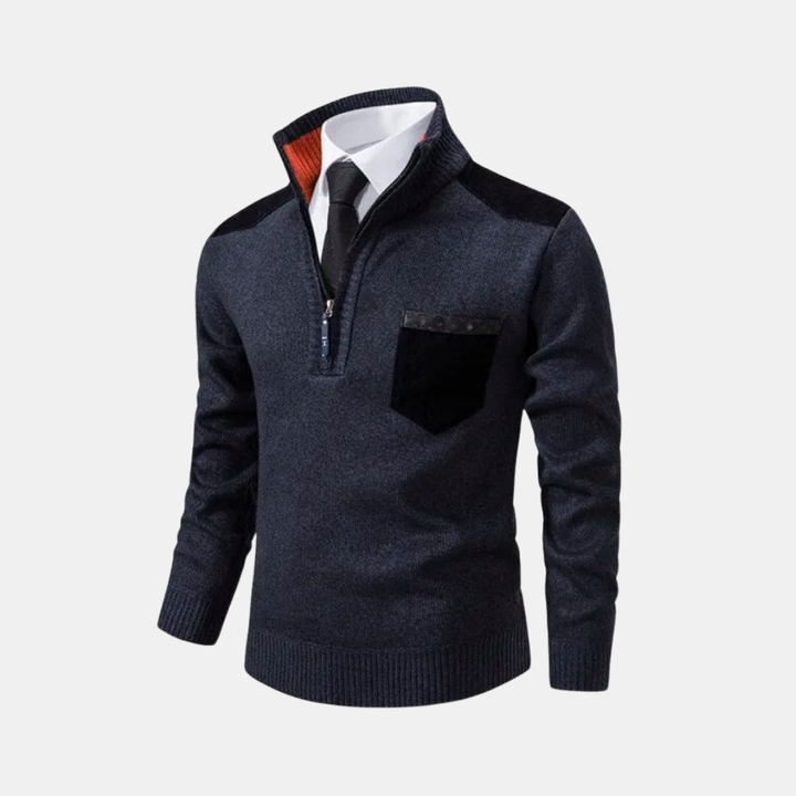 Men’s Half-Zip Smart Casual Knit Sweater