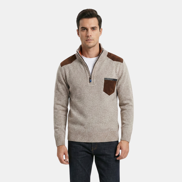 Men’s Half-Zip Smart Casual Knit Sweater