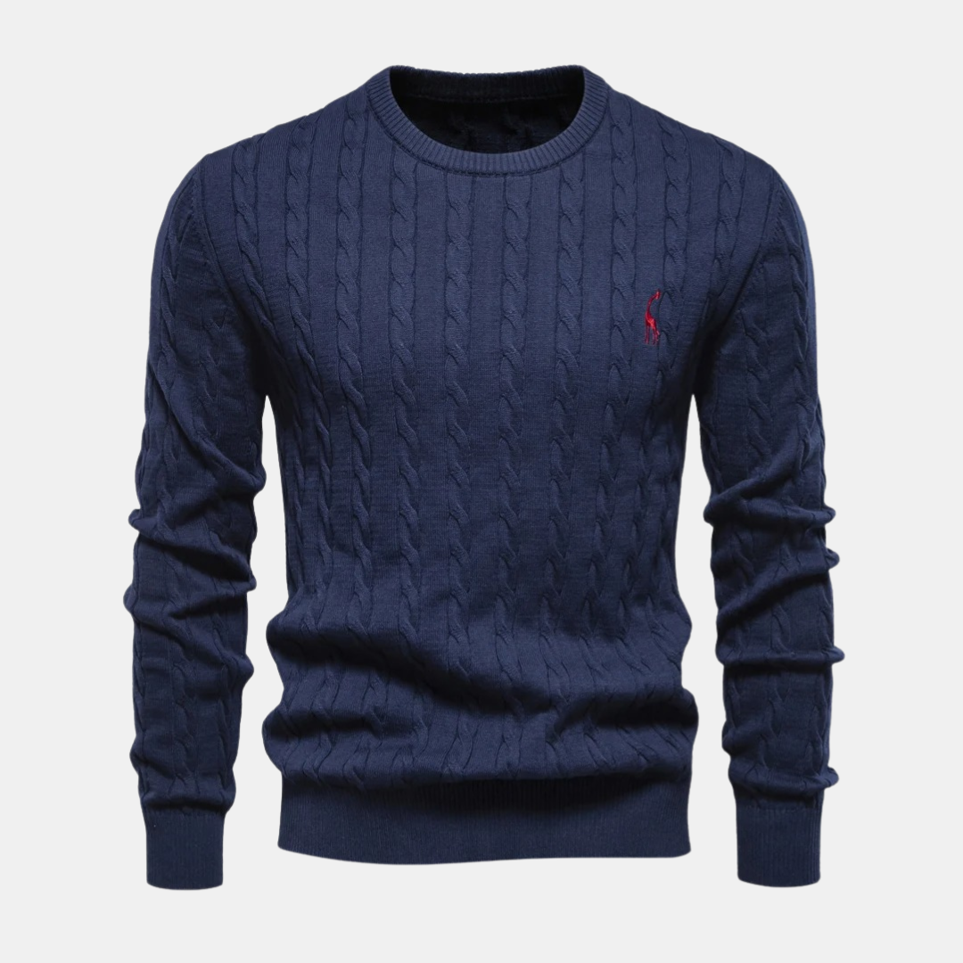 Men’s Cotton Cable-Knit Crewneck Sweater
