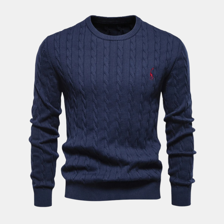 Men’s Cotton Cable-Knit Crewneck Sweater