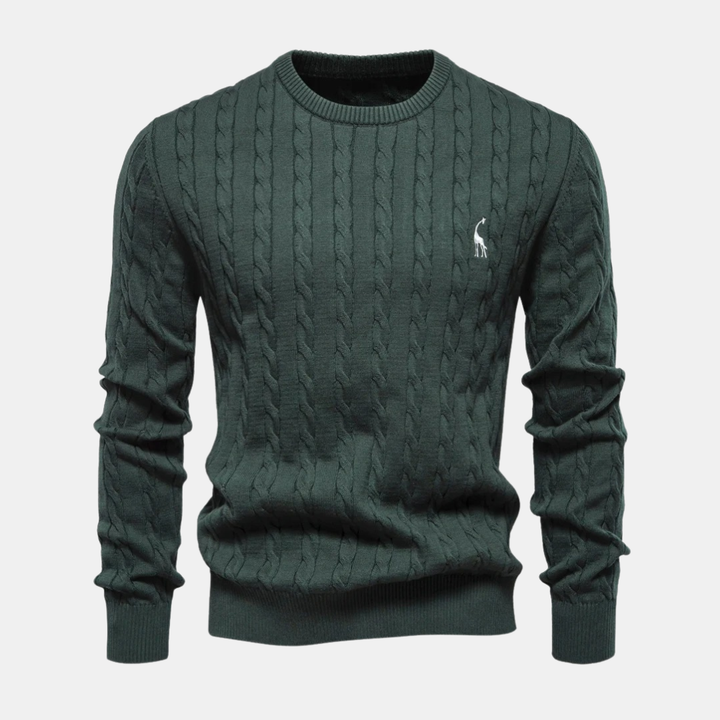 Men’s Cotton Cable-Knit Crewneck Sweater