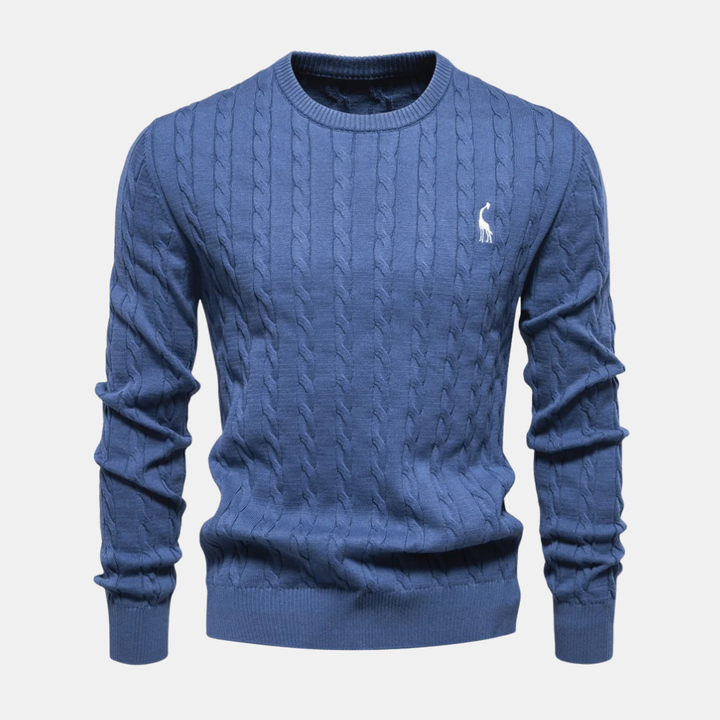 Men’s Cotton Cable-Knit Crewneck Sweater