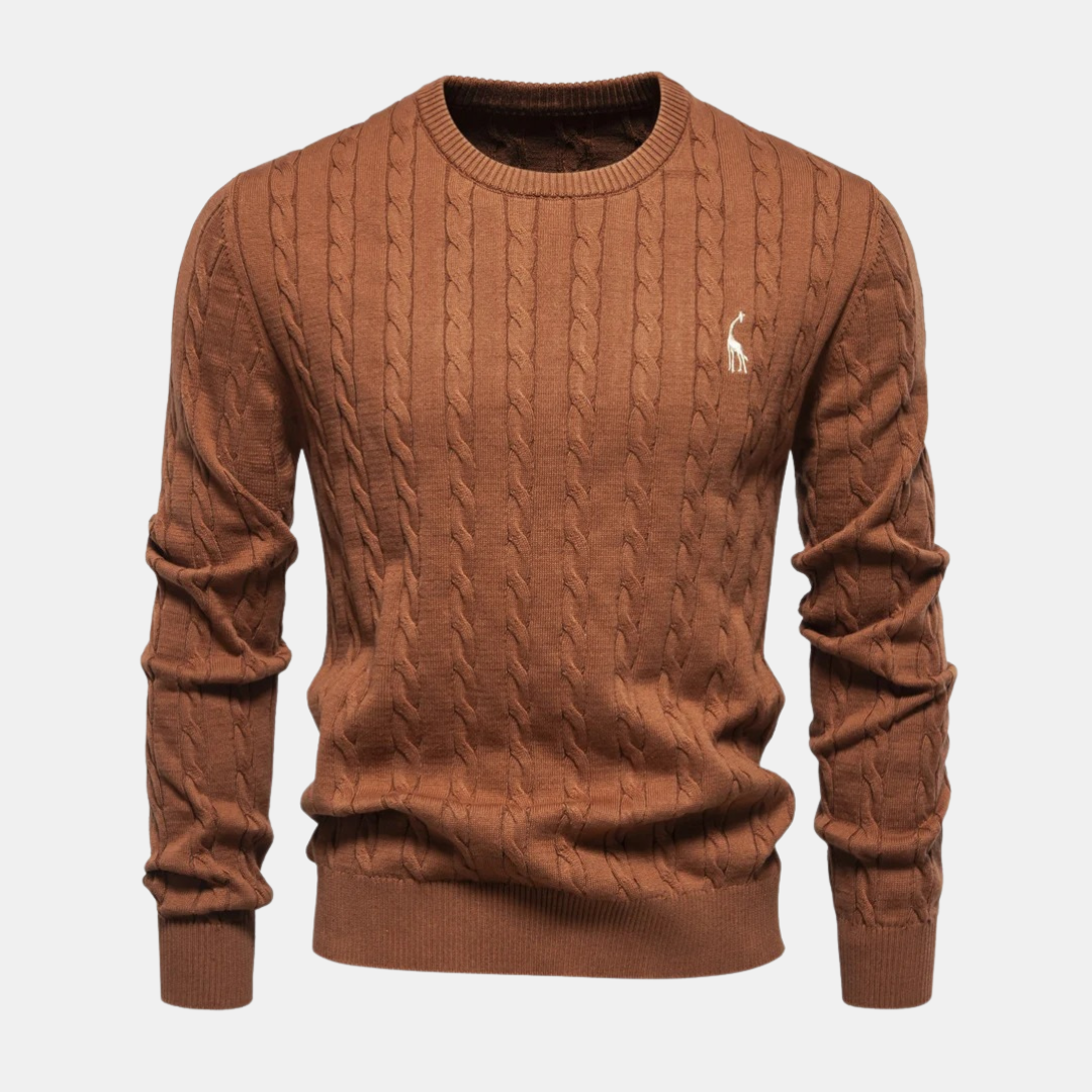 Men’s Cotton Cable-Knit Crewneck Sweater