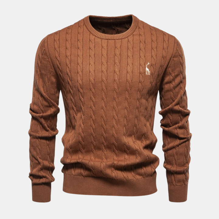 Men’s Cotton Cable-Knit Crewneck Sweater
