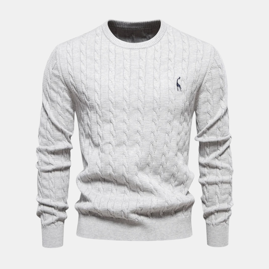 Men’s Cotton Cable-Knit Crewneck Sweater