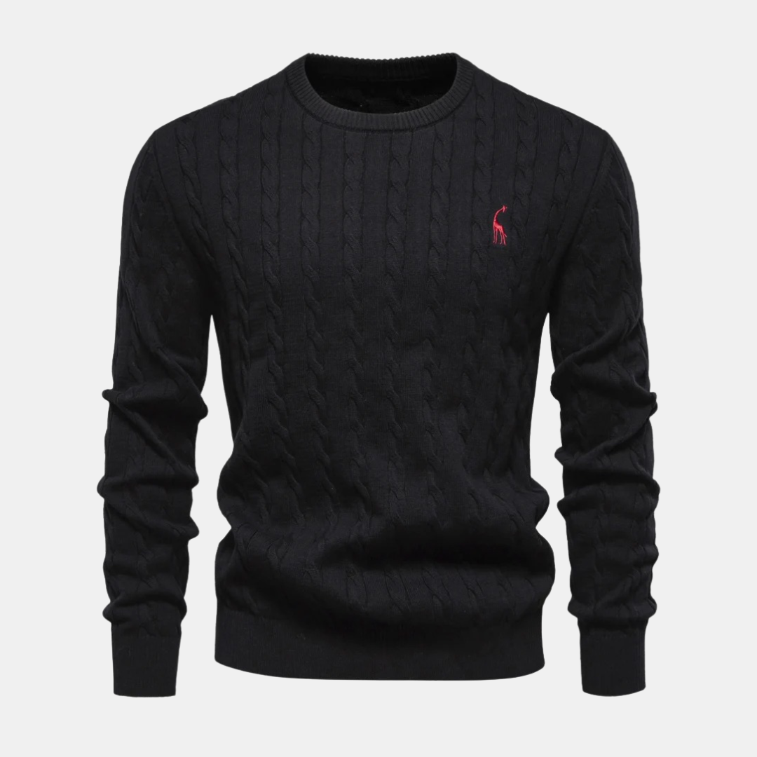 Men’s Cotton Cable-Knit Crewneck Sweater