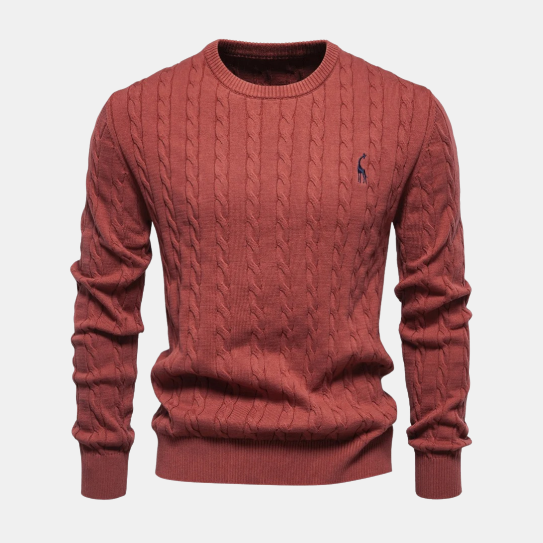 Men’s Cotton Cable-Knit Crewneck Sweater