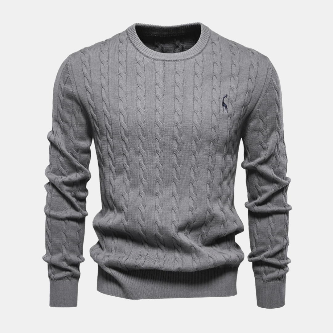 Men’s Cotton Cable-Knit Crewneck Sweater