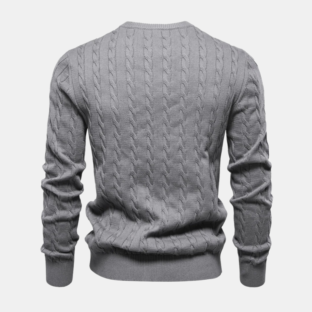 Men’s Cotton Cable-Knit Crewneck Sweater