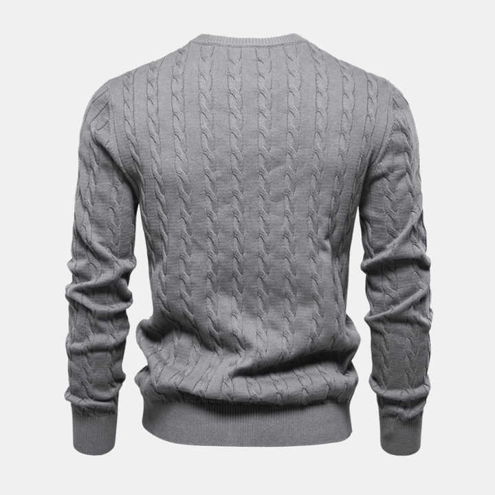 Men’s Cotton Cable-Knit Crewneck Sweater