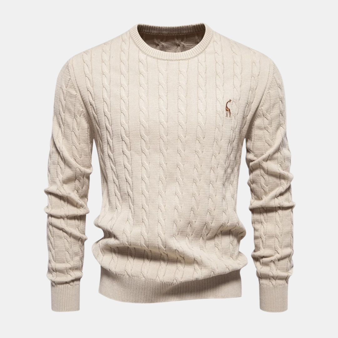 Men’s Cotton Cable-Knit Crewneck Sweater
