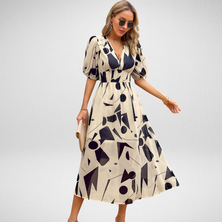 Nova - Printed V-Neck Dress