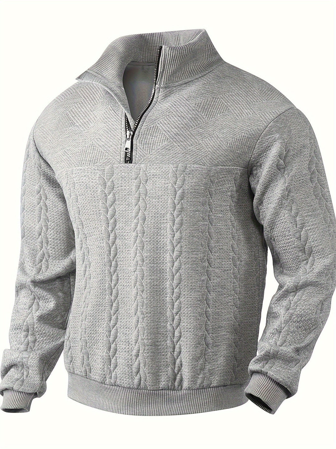 Men’s Cable Knit Quarter-Zip Sweater