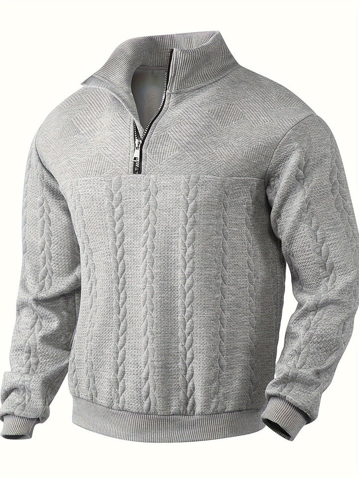 Men’s Cable Knit Quarter-Zip Sweater