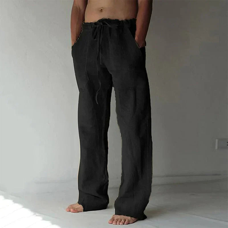Men’s Lightweight Linen Drawstring Trousers