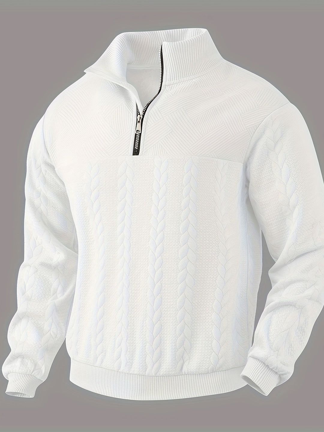Men’s Cable Knit Quarter-Zip Sweater