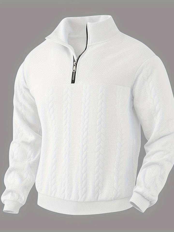 Men’s Cable Knit Quarter-Zip Sweater