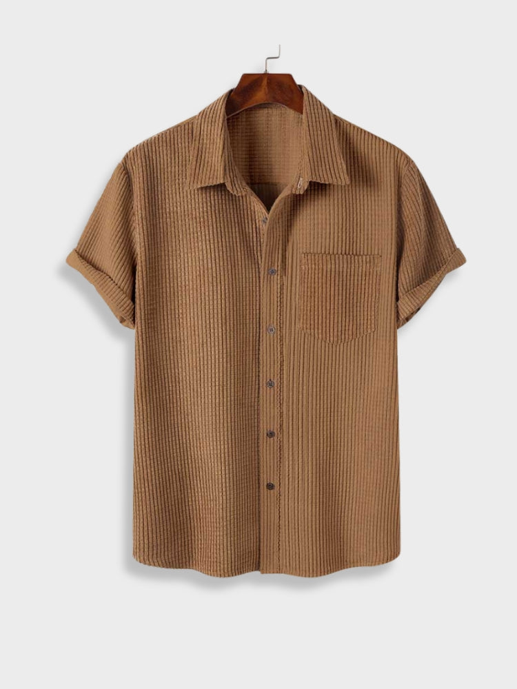 Men’s Corduroy Summer Shirt & Shorts Set