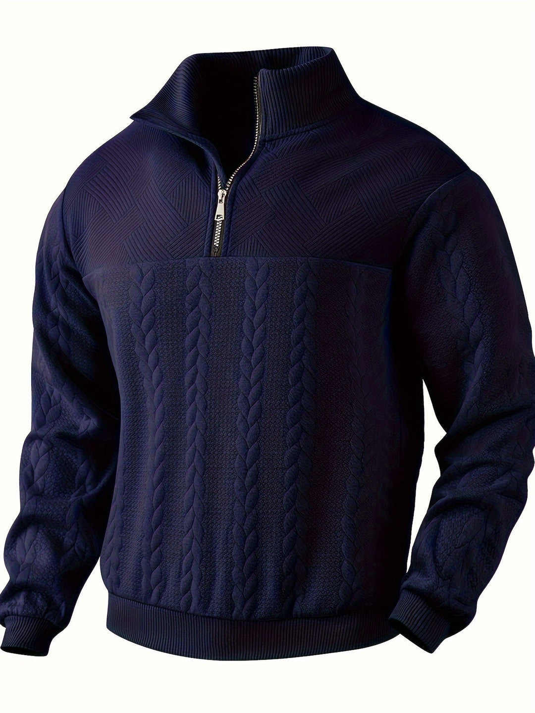 Men’s Cable Knit Quarter-Zip Sweater