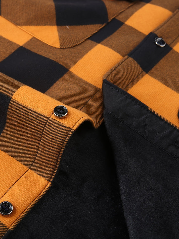 Cozy Fleece-Lined Plaid Hoodie Jacket