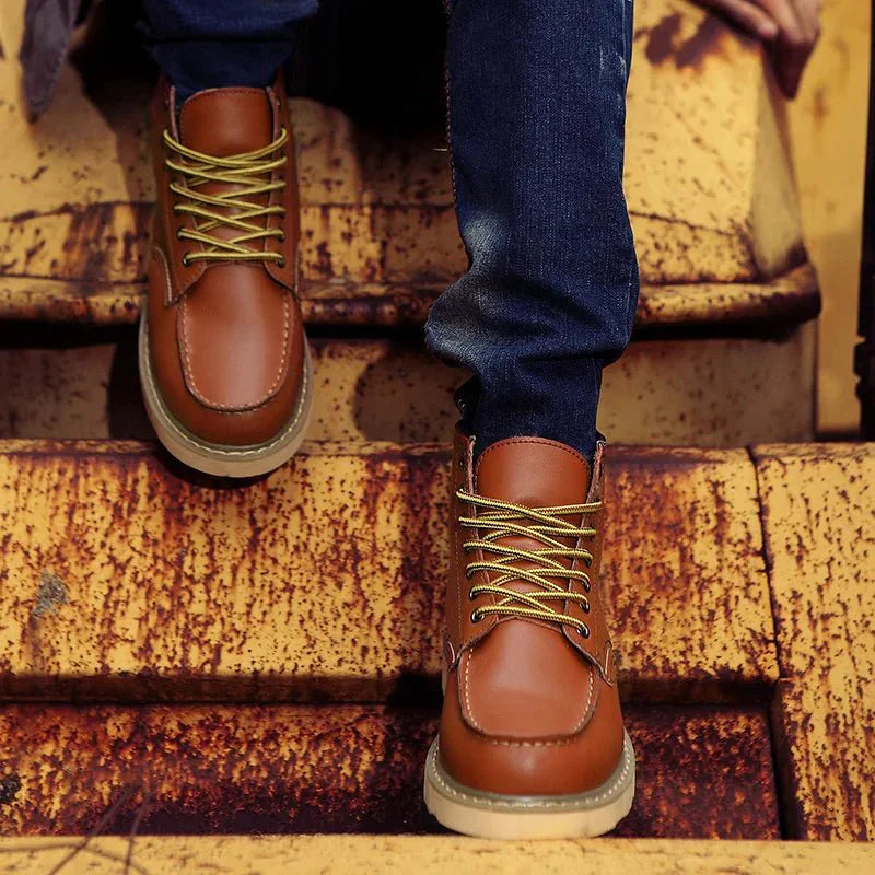 Men’s Sturdy Lace-Up Casual Work Boots