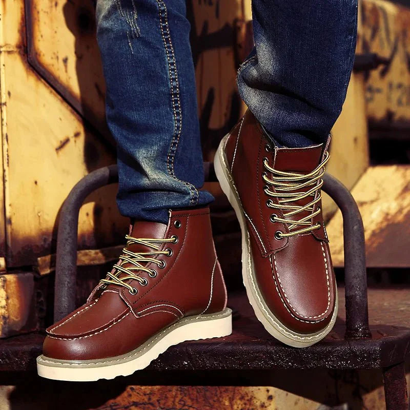 Men’s Sturdy Lace-Up Casual Work Boots