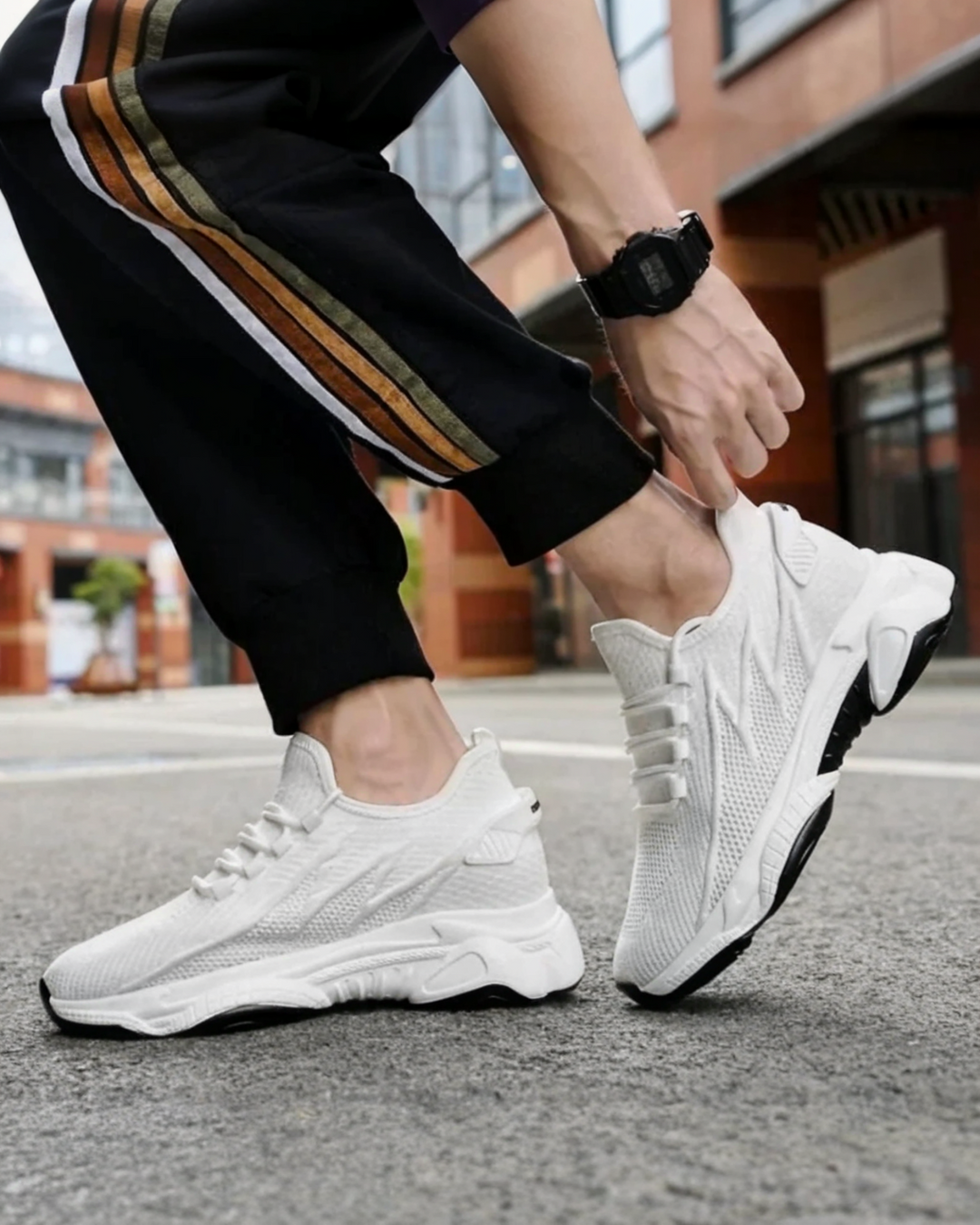 Men's Breathable Knit Sneakers with Height Boost