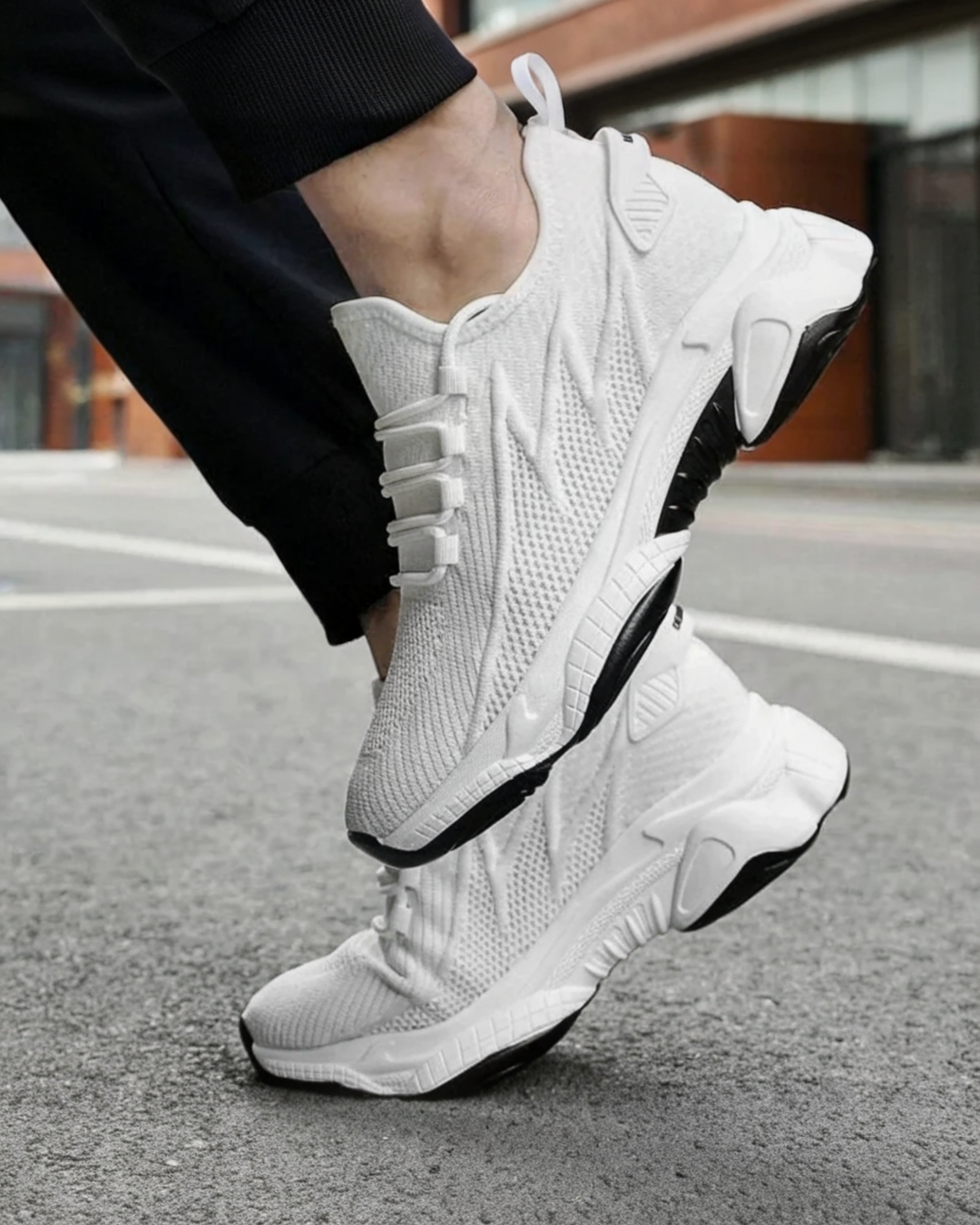 Men's Breathable Knit Sneakers with Height Boost