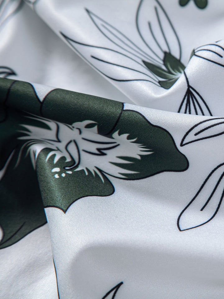 Men’s Floral Summer Shirt and Shorts Outfit Set