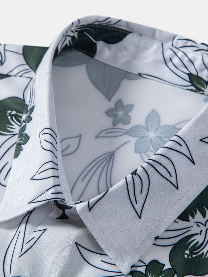 Men’s Floral Summer Shirt and Shorts Outfit Set