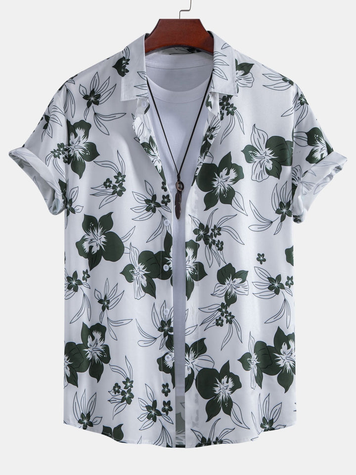Men’s Floral Summer Shirt and Shorts Outfit Set