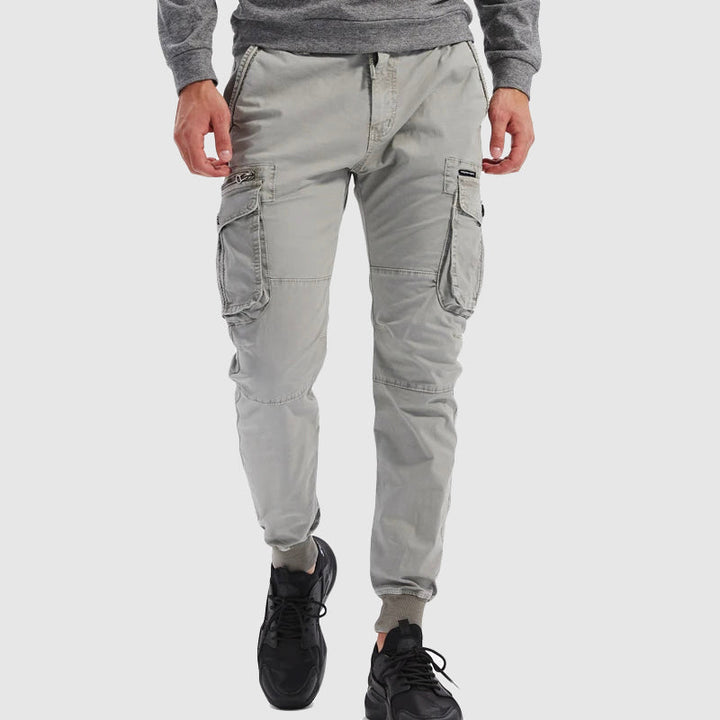 Men’s Cargo Jogger Pants with Elastic Ankle Cuffs
