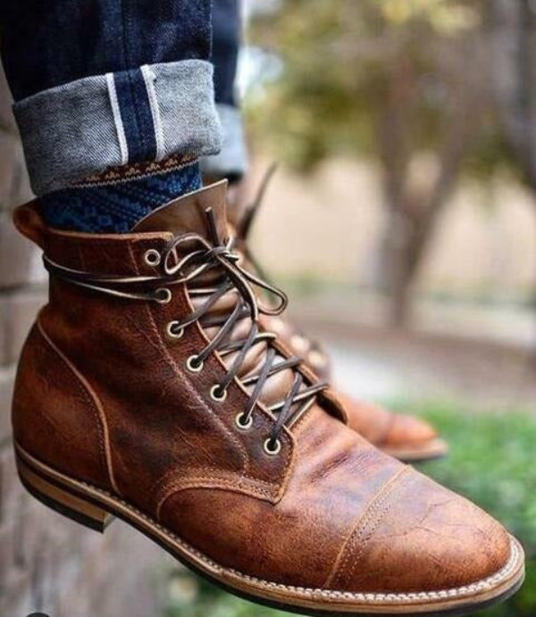Men’s Durable Lace-Up Casual Boots